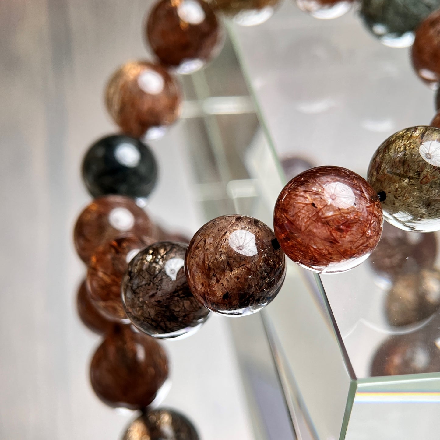Brazilian Black Super Seven Crystal Beaded Bracelet