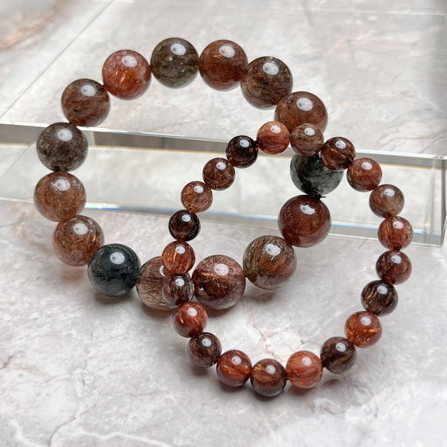 Brazilian Black Super Seven Crystal Beaded Bracelet