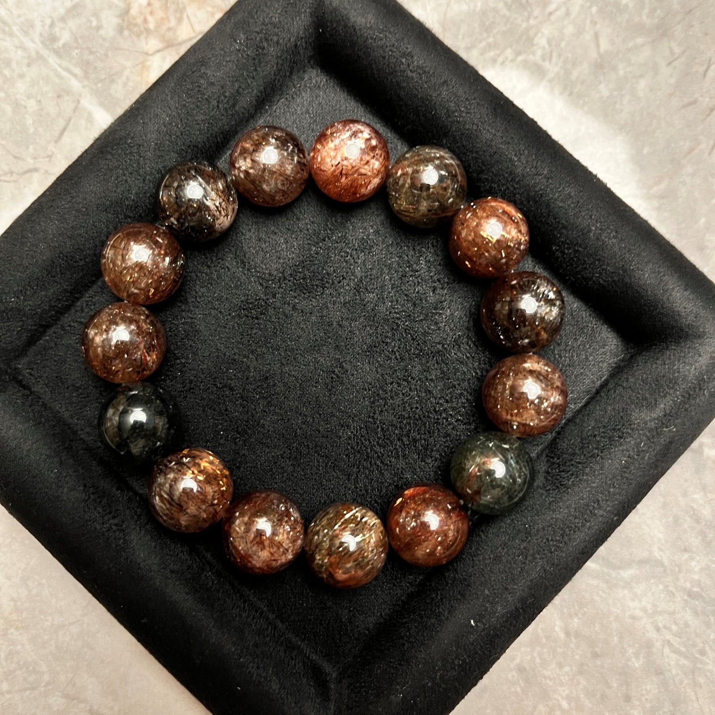 Brazilian Black Super Seven Crystal Beaded Bracelet