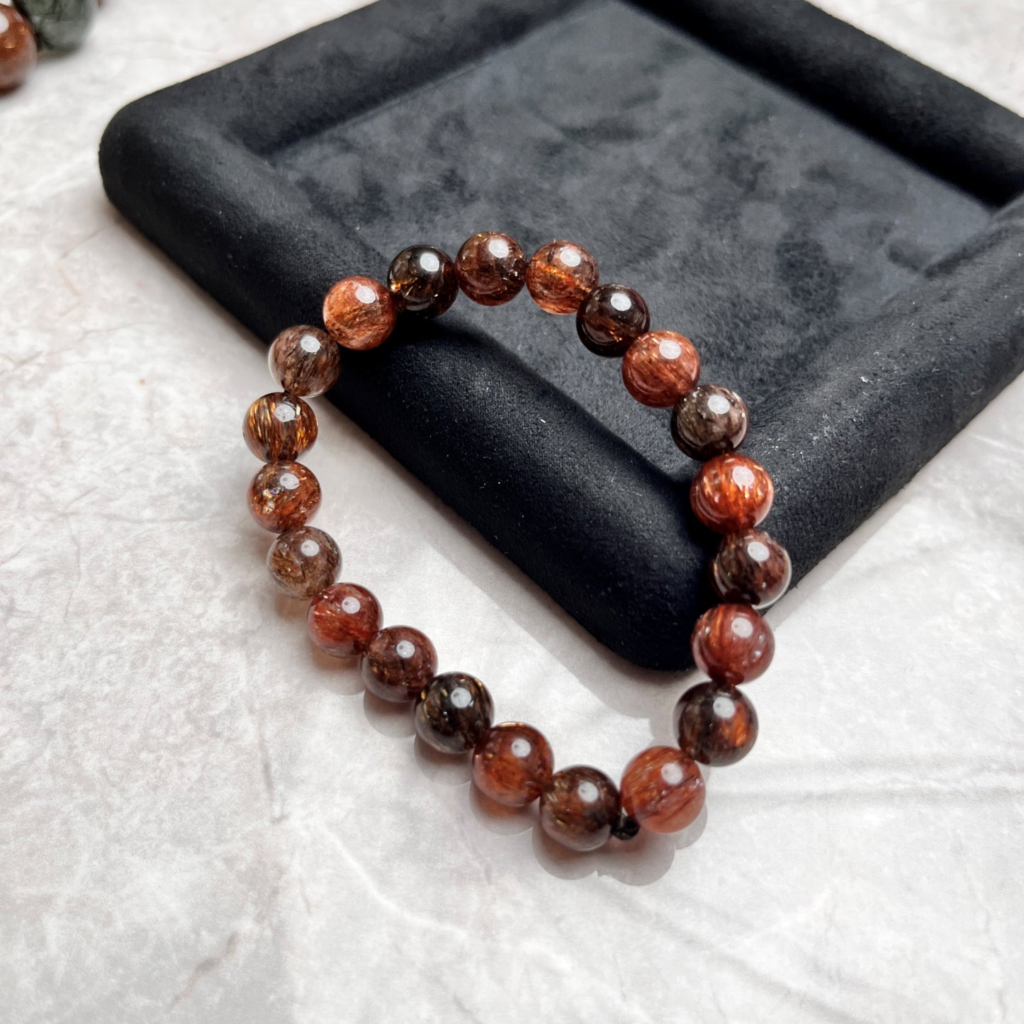 Brazilian Black Super Seven Crystal Beaded Bracelet