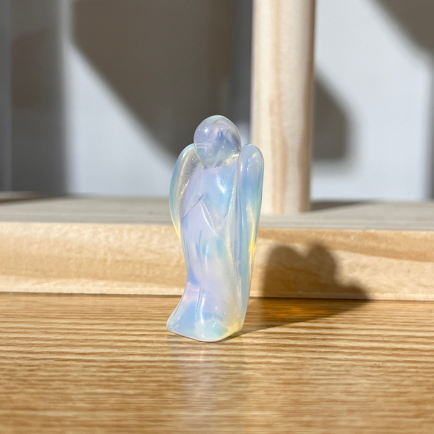 Glowing Opalite Angel Crystal Figurine