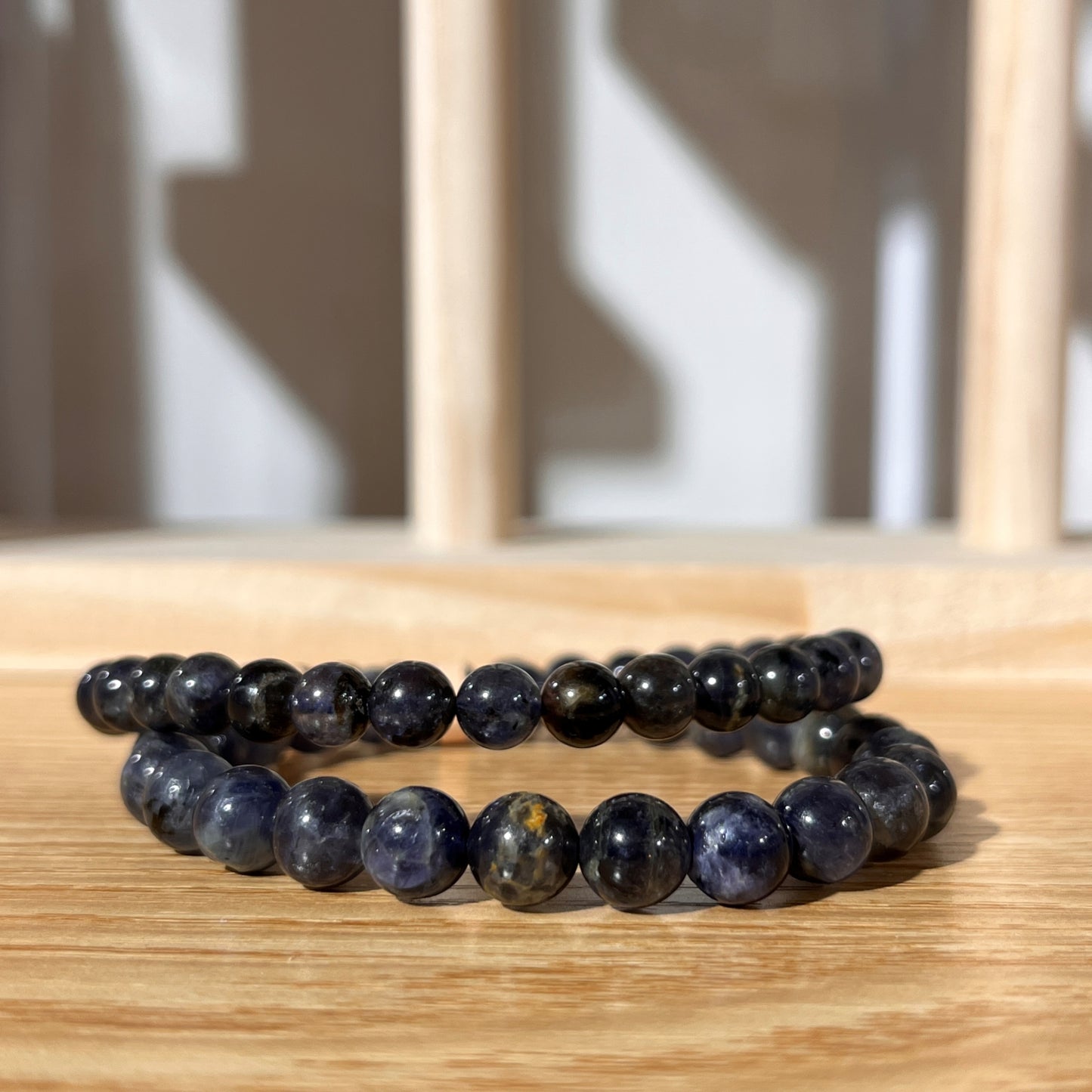 Brazilian StarNight Kyanite Crystal Beaded Bracelet | 8mm Beads