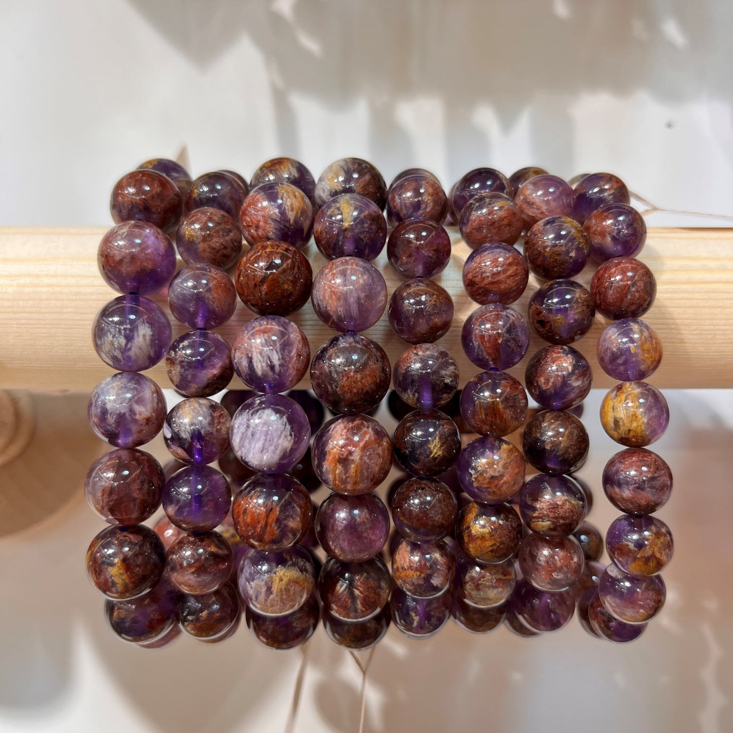 Brazillan Purple Phantom Crystal Beaded Bracelet