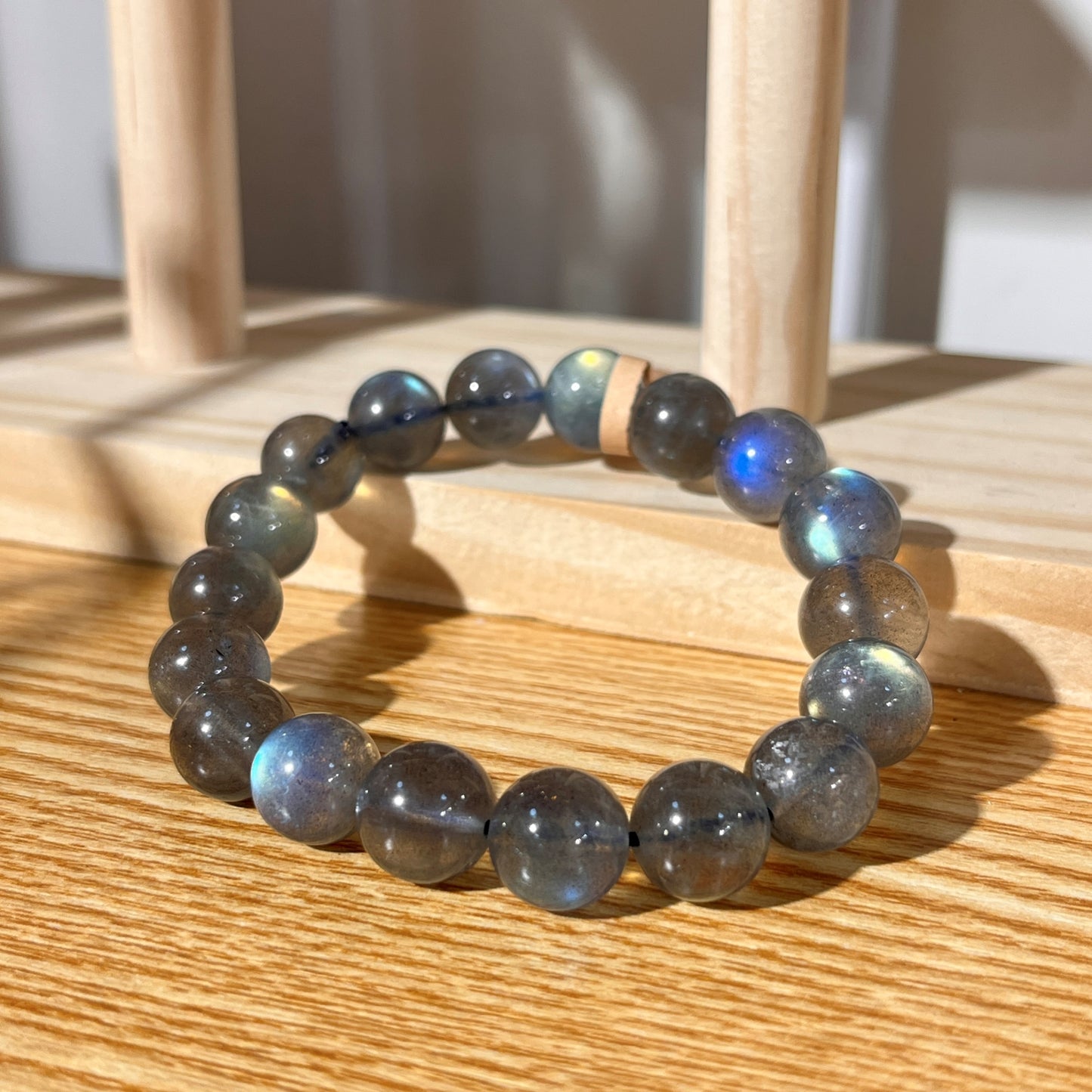 Brazilian Grey Moonstone Crystal Beaded Bracelet