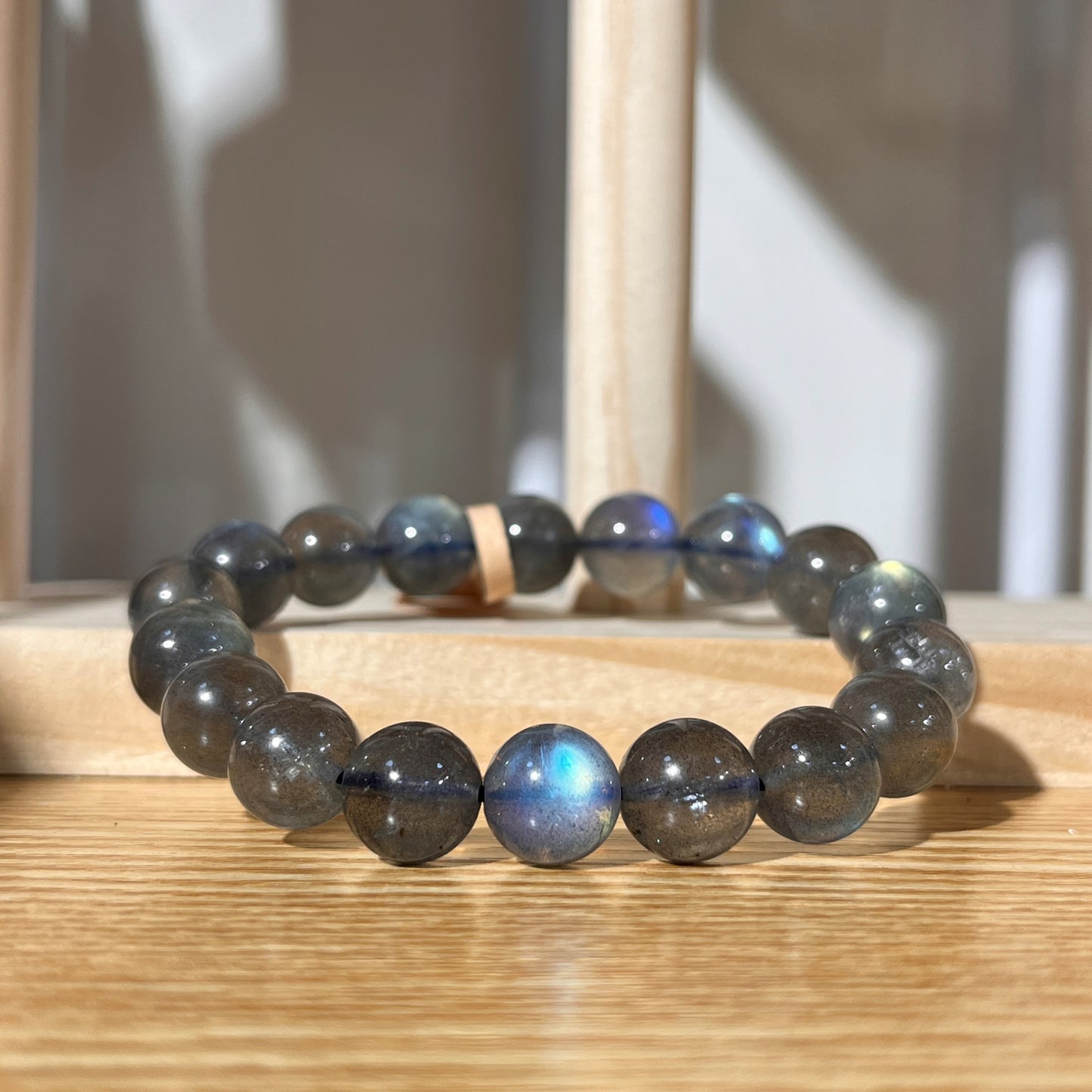 Brazilian Grey Moonstone Crystal Beaded Bracelet