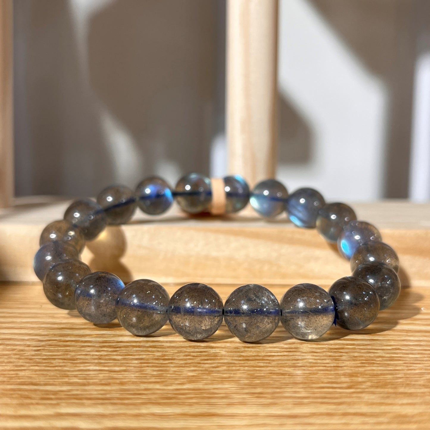 Brazilian Grey Moonstone Crystal Beaded Bracelet