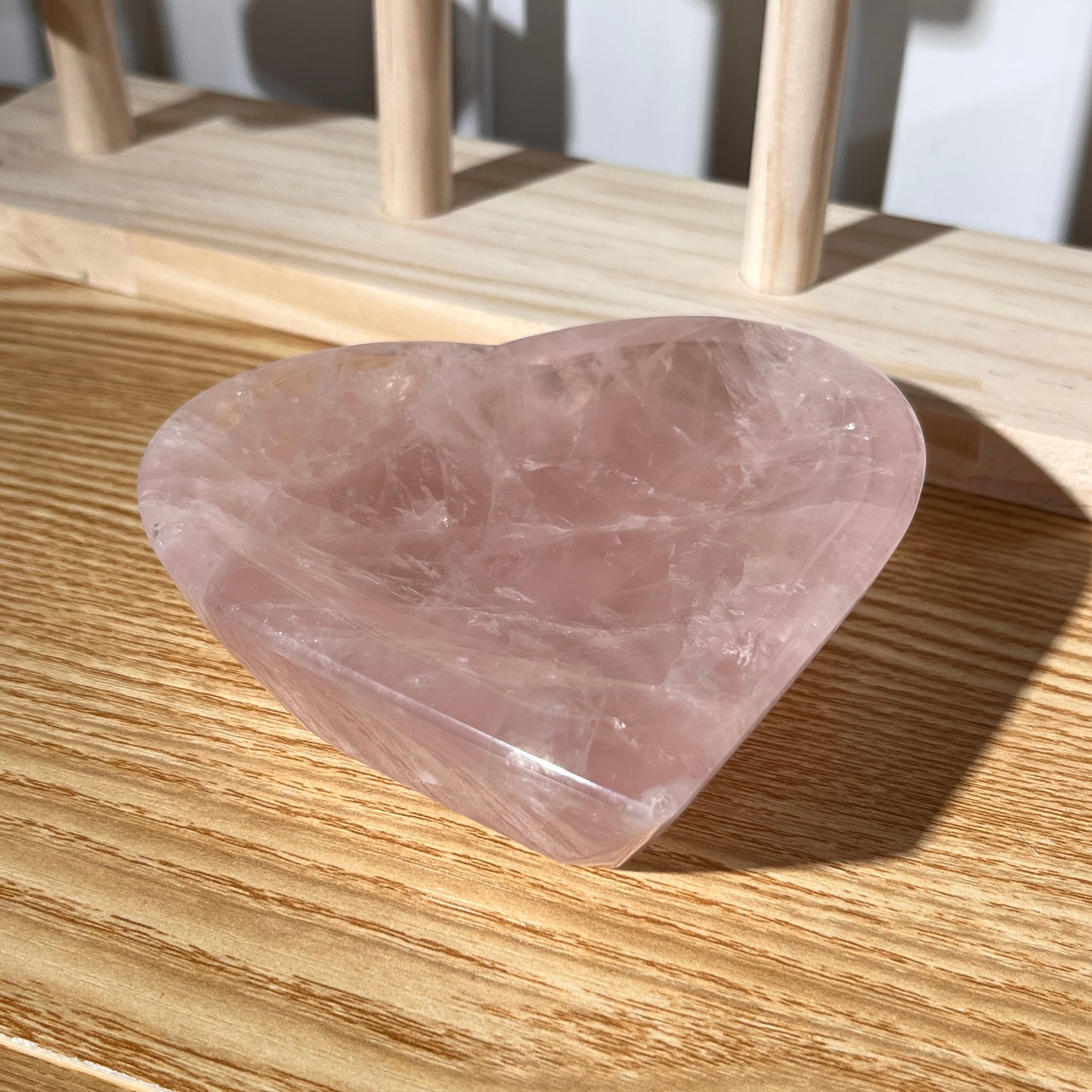 Rose Quartz Disk - Heart Shape