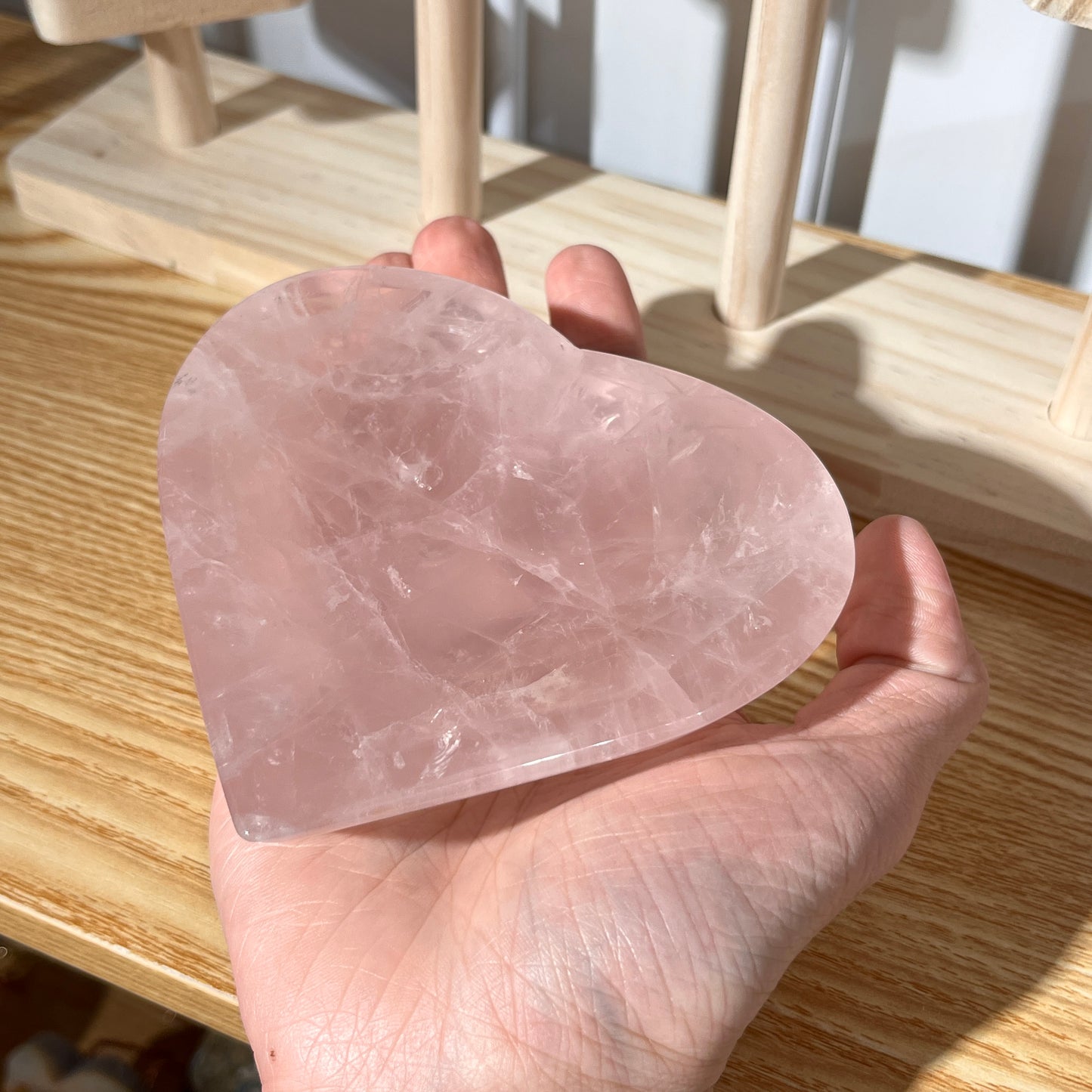 Rose Quartz Disk - Heart Shape