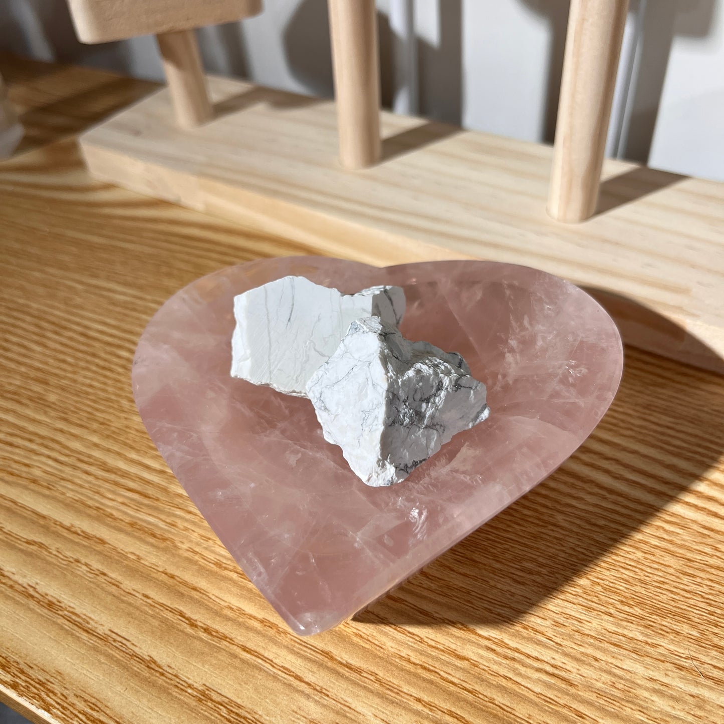 Rose Quartz Disk - Heart Shape