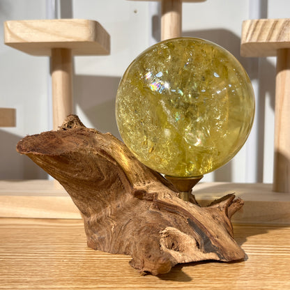 Citrine Sphere With Wooden Stand