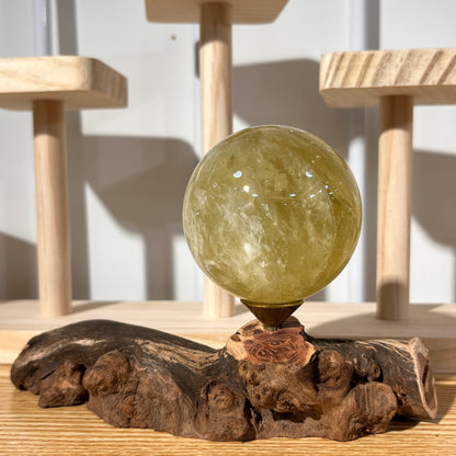 Citrine Sphere With Wooden Stand