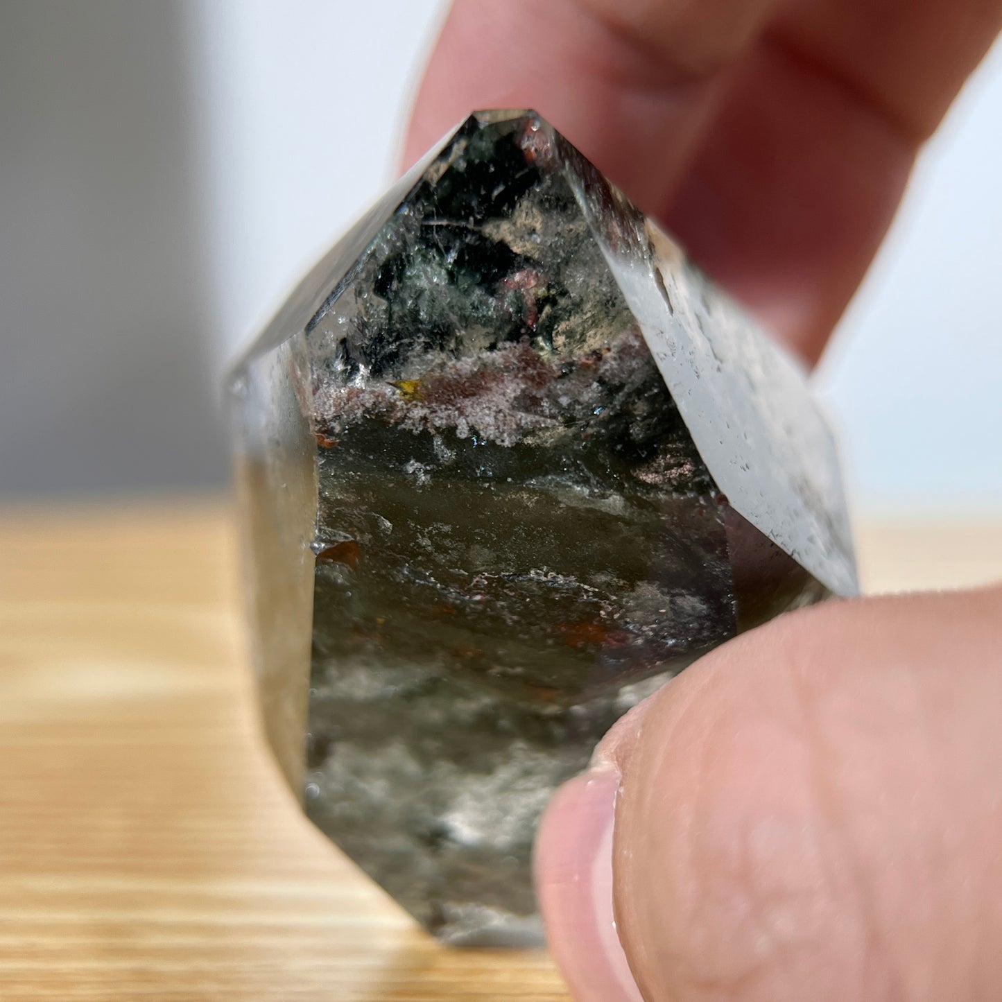 Red Green Garden Phantom Quartz Freeform - 70 Gram