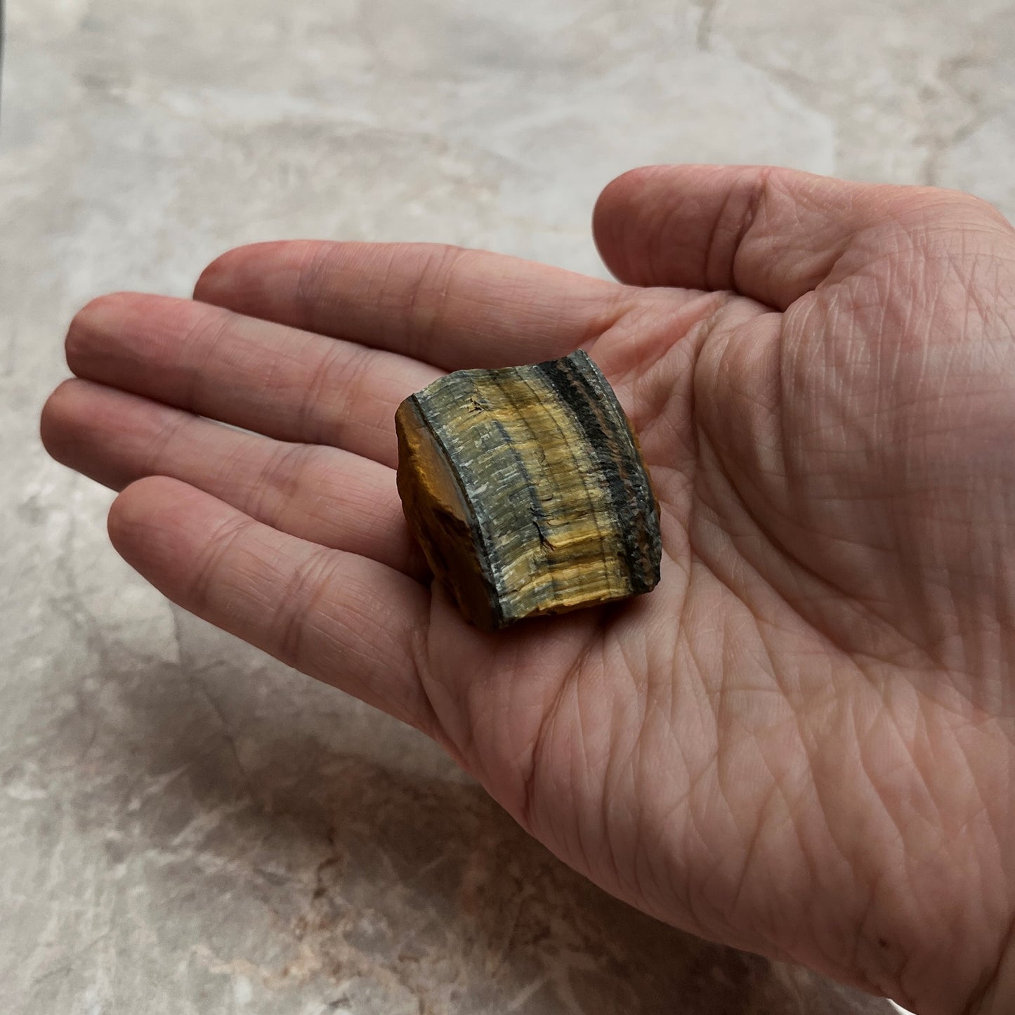 Raw Tiger's Eye Crystal From Brazil - Tigerite Stone - Palm Stone - Boost Confidence