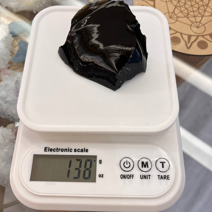 Rough Obsidian Stone - 138g - Shields Against Negative Influences
