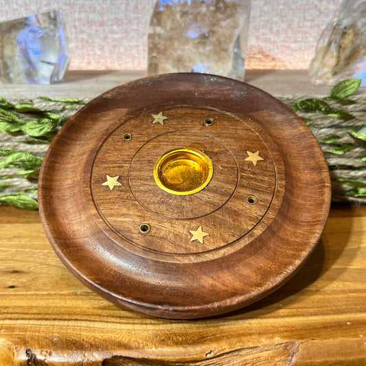 Wooden Incense Holder For 4 Incense Stick & 1 Incense Cone - Handmade