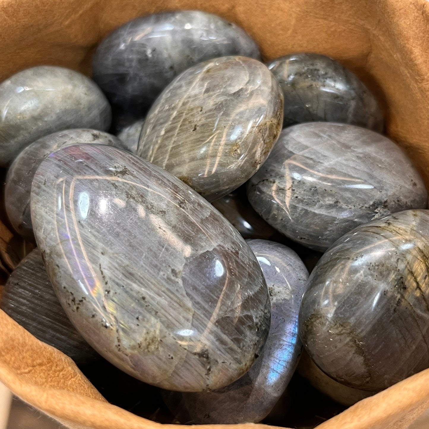 Purple Light Labradorite Palm Stone - Unleash Your Potential