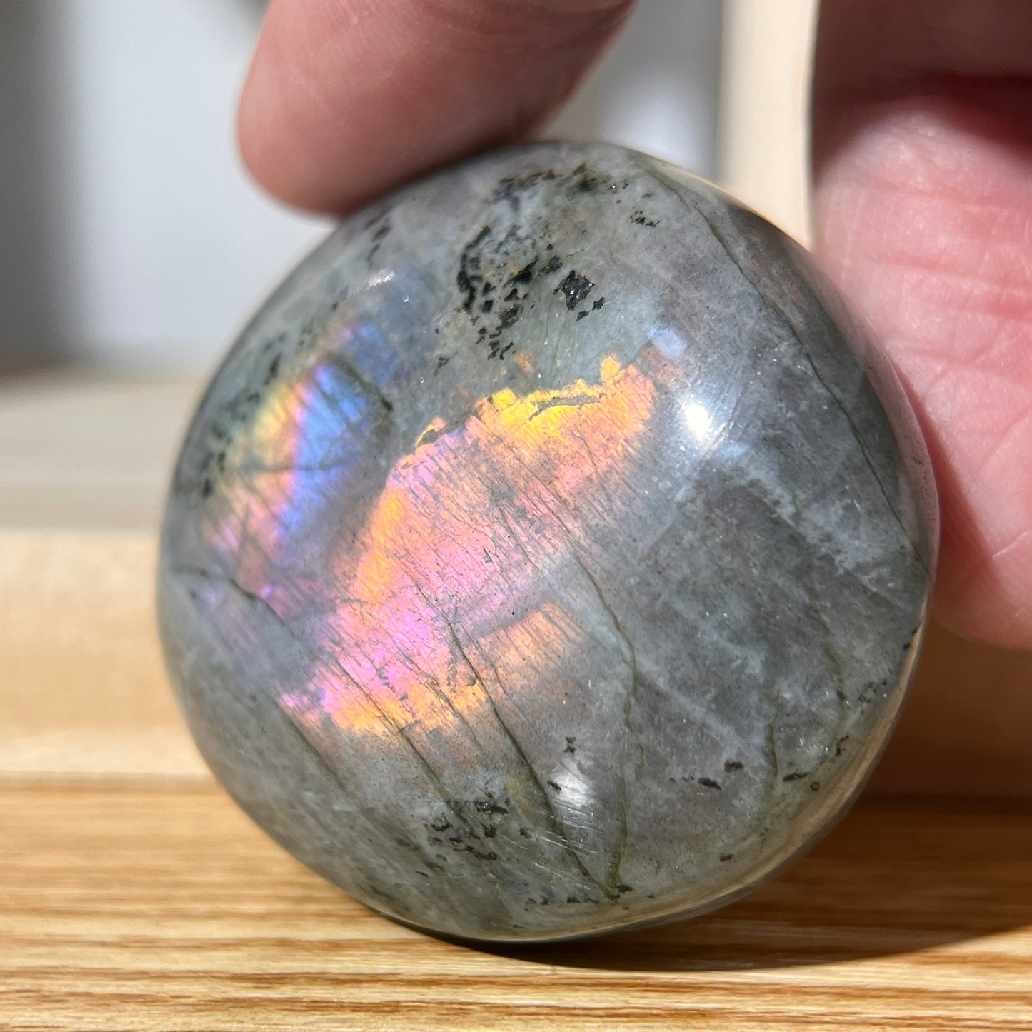 Purple Light Labradorite Palm Stone - Unleash Your Potential