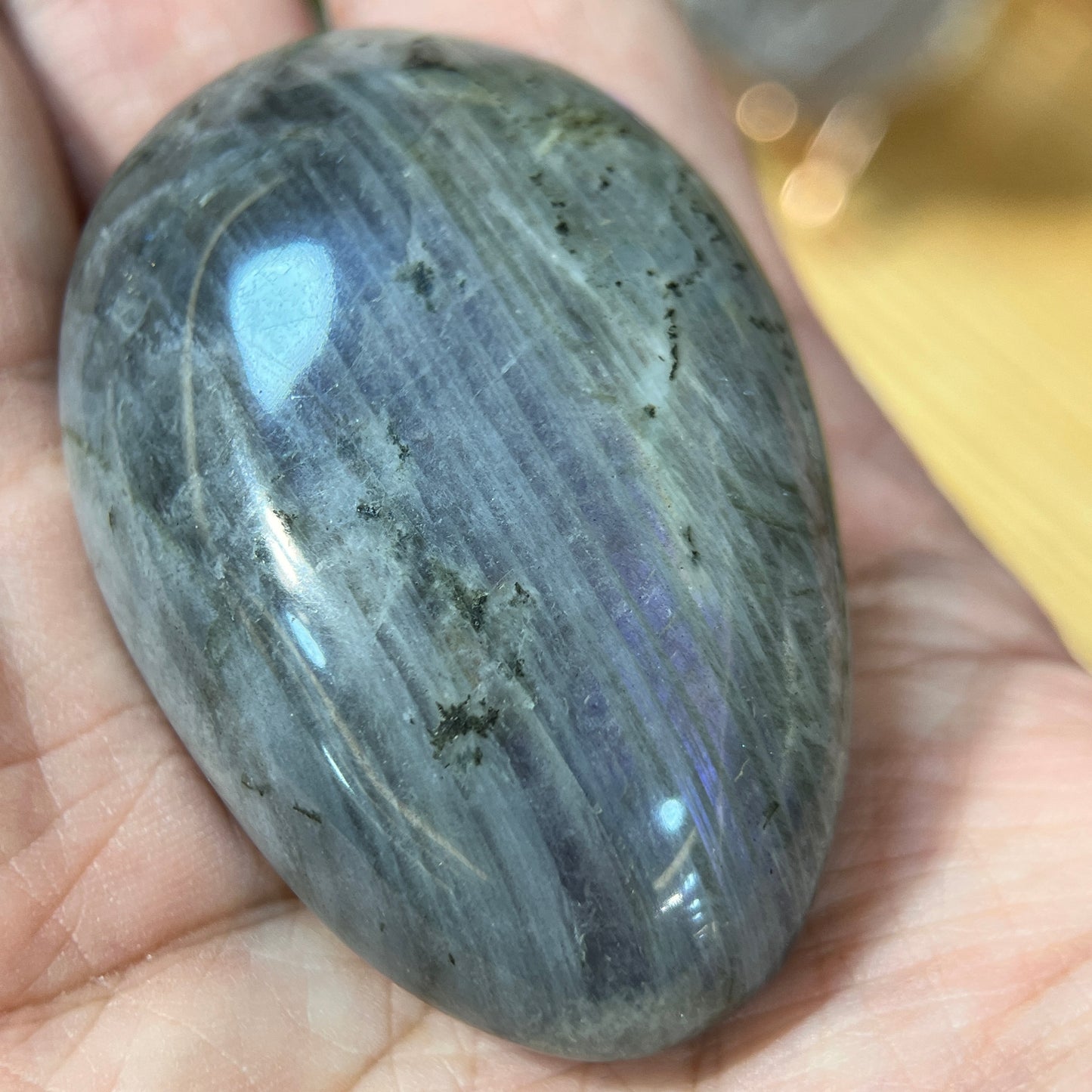 Purple Light Labradorite Palm Stone - Unleash Your Potential