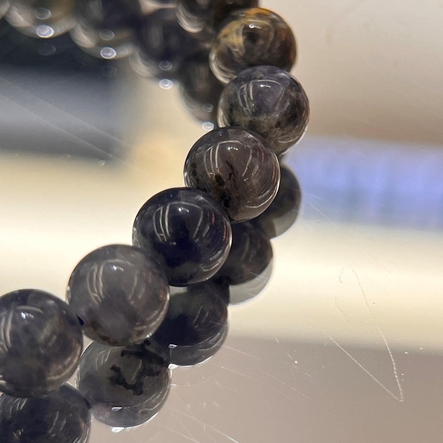 Brazilian StarNight Kyanite Crystal Beaded Bracelet | 8mm Beads