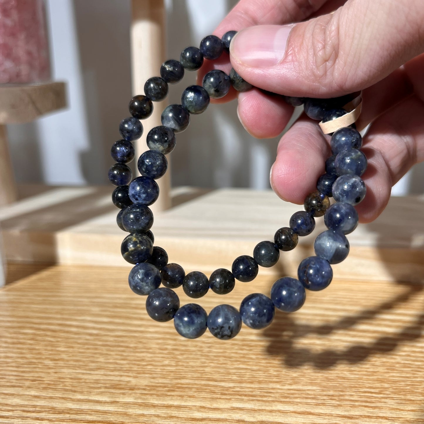 Brazilian StarNight Kyanite Crystal Beaded Bracelet | 8mm Beads