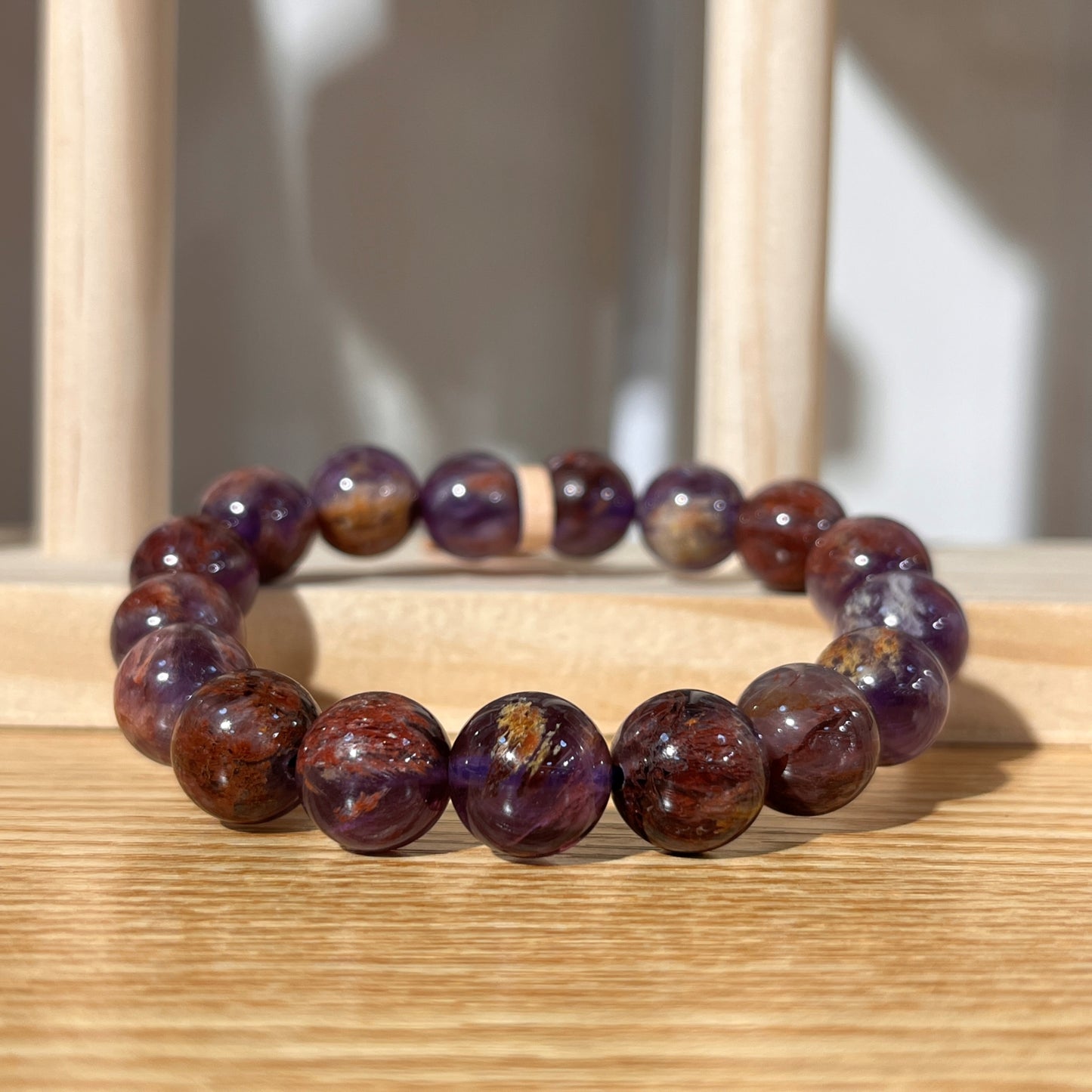 Brazillan Purple Phantom Crystal Beaded Bracelet