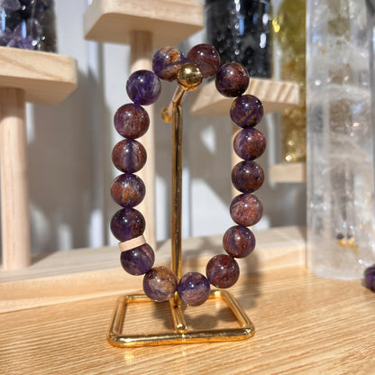 Brazillan Purple Phantom Crystal Beaded Bracelet