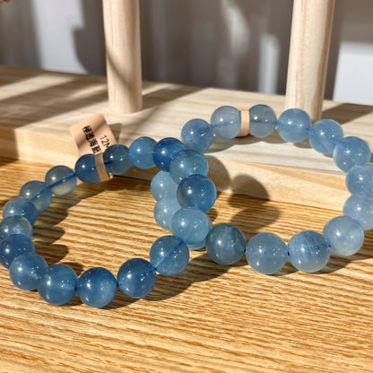 Brazilian Aquamarine Crystal Beaded Bracelet - Super Clear