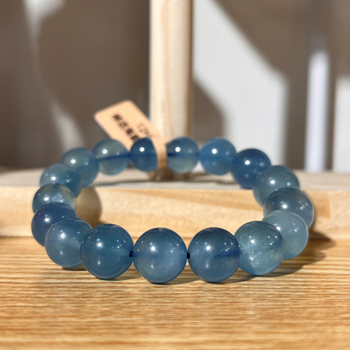 Brazilian Aquamarine Crystal Beaded Bracelet - Super Clear