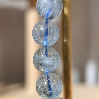 Brazilian Aquamarine Crystal Beaded Bracelet - Super Clear - 6mm Beads