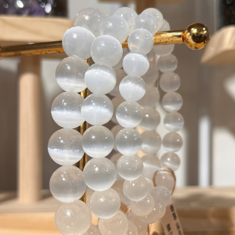 USA Selenite Crystal Beaded Bracelet