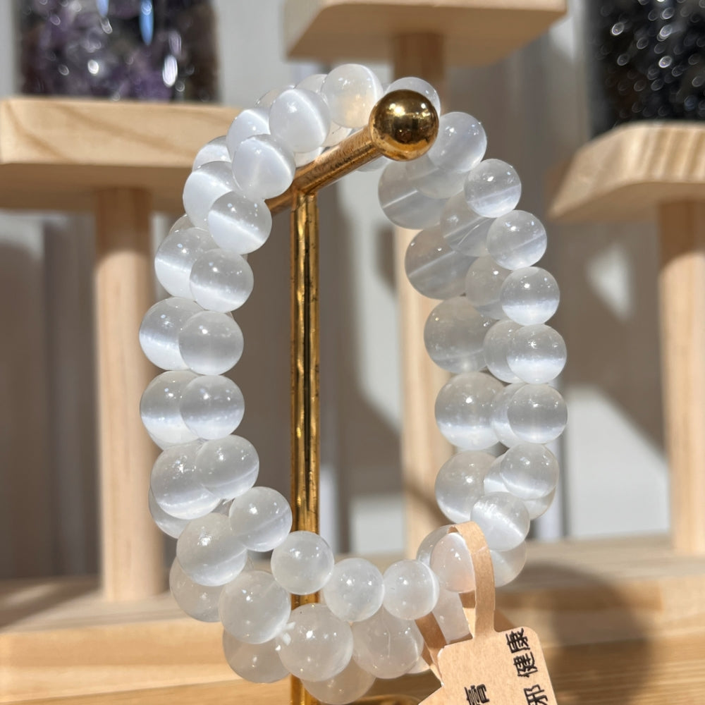 USA Selenite Crystal Beaded Bracelet
