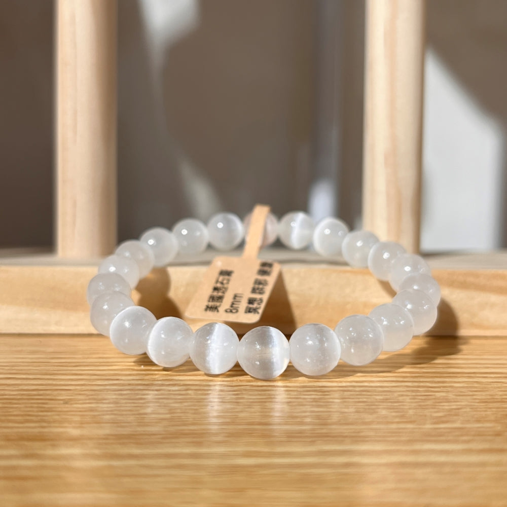 USA Selenite Crystal Beaded Bracelet