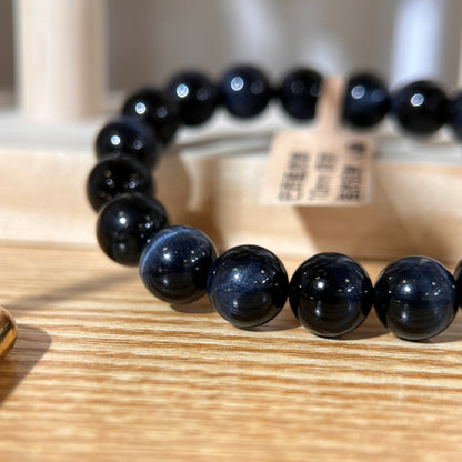 Brazilian Blue Tiger's Eye Crystal Beaded Bracelet
