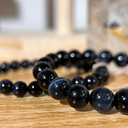 Brazilian Blue Tiger's Eye Crystal Beaded Bracelet
