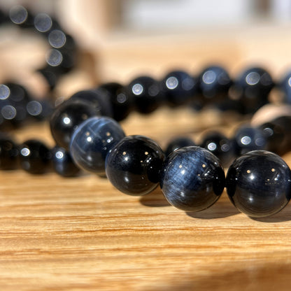 Brazilian Blue Tiger's Eye Crystal Beaded Bracelet
