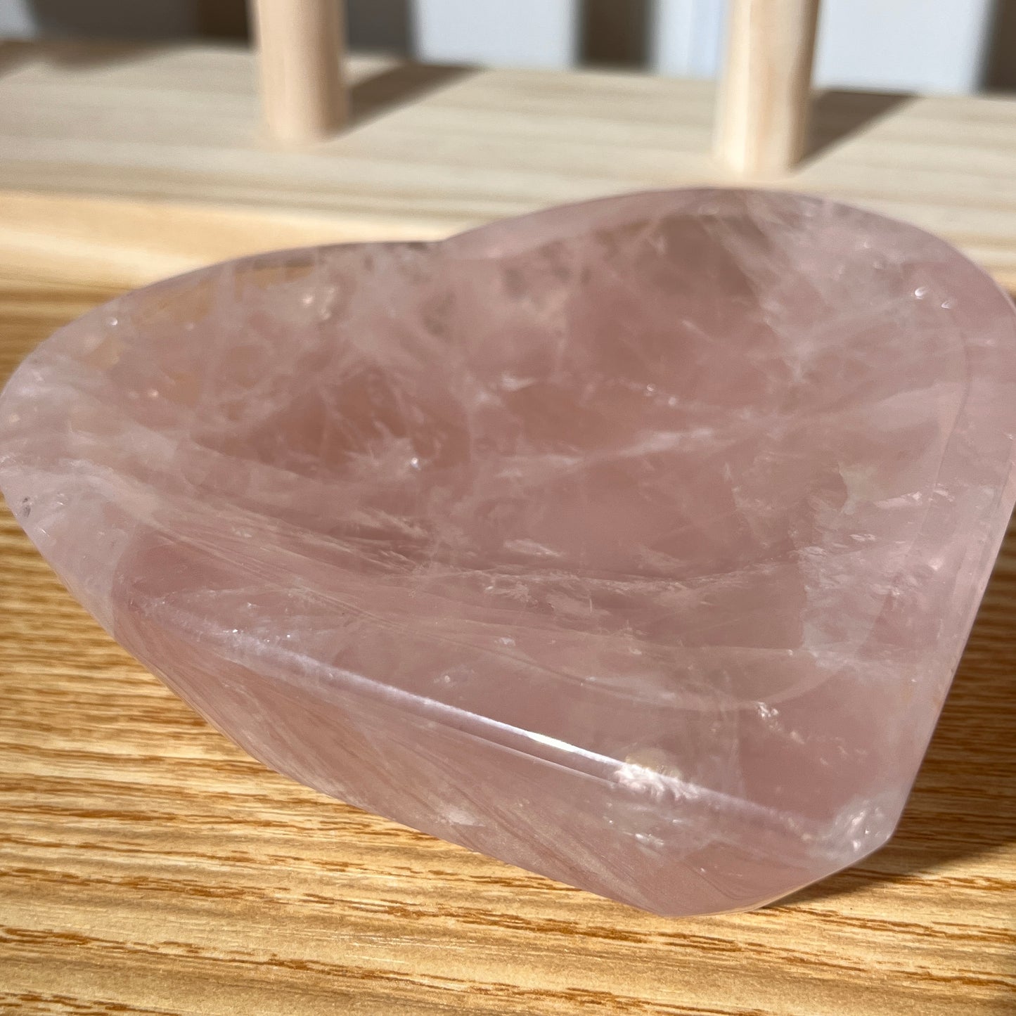 Rose Quartz Disk - Heart Shape