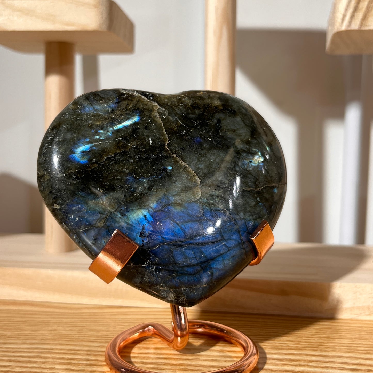 Indian Blue Light Labradorite Palm Stone